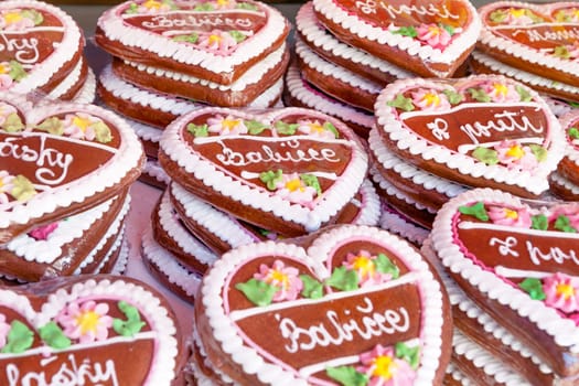 gingerbread heart on pilgrimage in Czech Republic city Chrudim