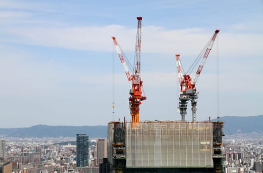 Highrise building construction site
