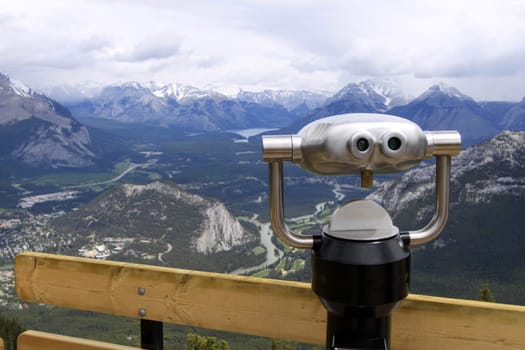 View from Mount Sulphur in Banff National Park. Alberta. Canada