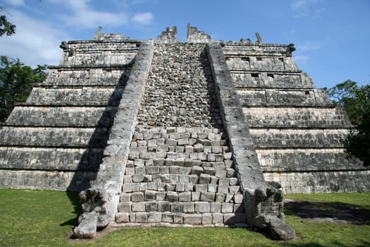Kukulkan Pyramid in Chichen Itza. Mexico
