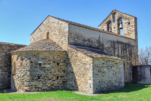 church romanesque of Sant Roman Caldegas Bourg-Madame, France.