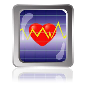 colorful illustration with cardiogram icon for your design