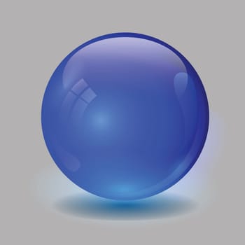 colorful illustration blue glass ball  for your design