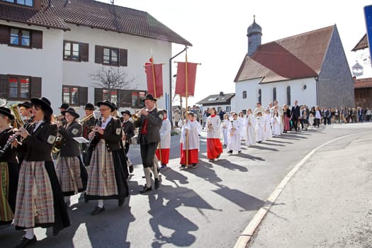 Entry into the church for the celebration of the First Holy Communion