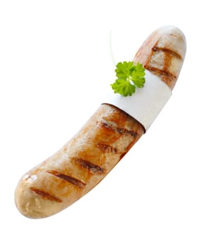 Grilled Bratwurst isolated over the white background
