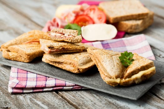 Ham and cheese toast