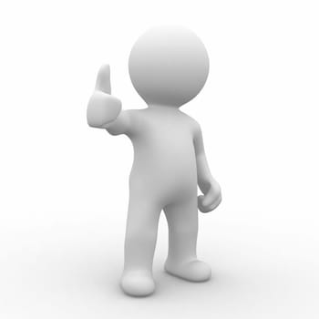 3d little people with a positive pose