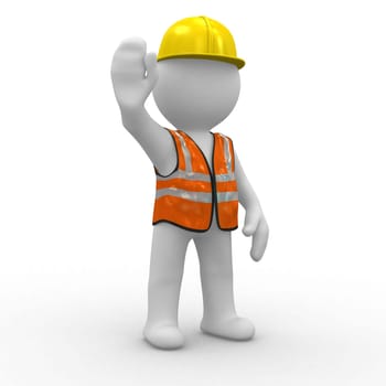 3d human at a stop pose