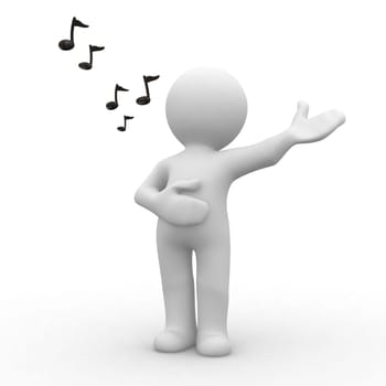Human singing a beautiful song