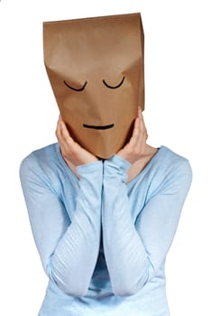 a person sleeping or looking sad, isolated