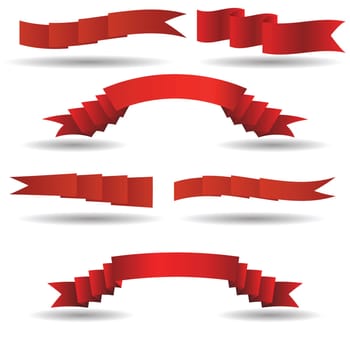 colorful illustration with  red banners for your design