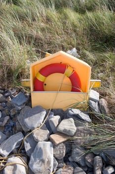 a lifebuoy on the coast of kerry Ireland