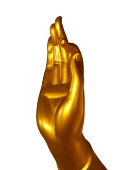 Buddha's hand on a white background.