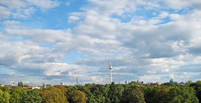 Day view of Berlin, Germany with its tv and radio tower