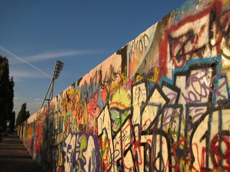 BERLIN, GERMANY - SEPTEMBER 19: Ruins of Berlin Wall (in German, Berliner Mauer) on September 19, 2010 in Berlin, Germany.