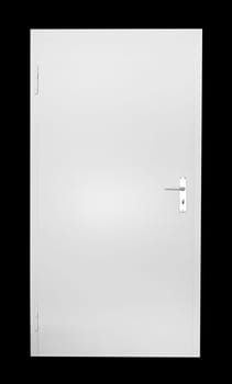 white door isolated on black background