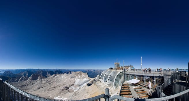 Münchner Haus at the Zugspitze, mountain in the Alps, Border Germany and Austria