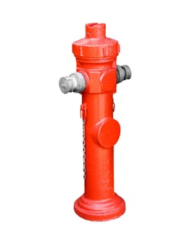 red hydrant isolated on white background