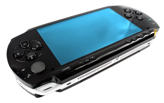 photo of the play station portable video game console isolated on white