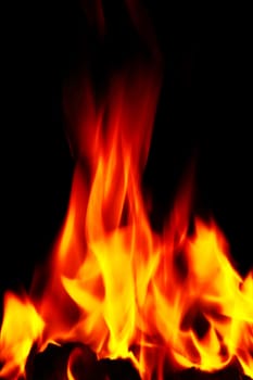 bright flames on an open fire that give that warm feeling