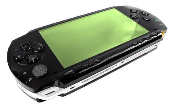 photo of the play station portable video game console isolated on white