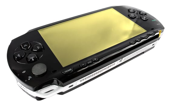 photo of the play station portable video game console isolated on white