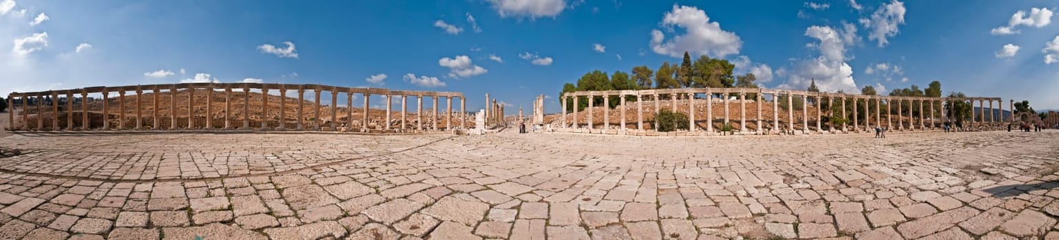panorama of the ancient city of Jerash, Jordan.