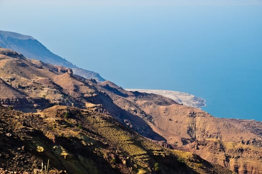view of the blue sea from the high mountain