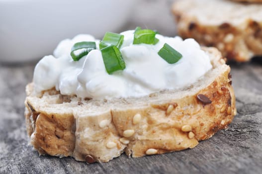 Mini sandwich with a cottage cheese