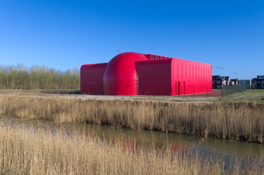heat transfer station building in Almere, Netherlands. This station guarantees a continuously district heating for 11,000 households and companies in the newest residential area in Almere
