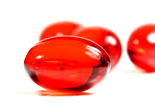 Red liquid capsule pills