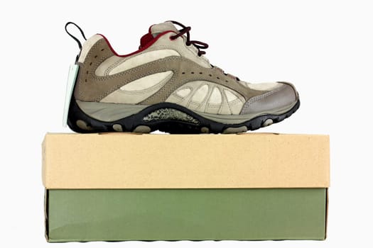 New footwear on a shoe box