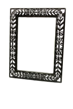 Empty picture frame with fancy metal scroll