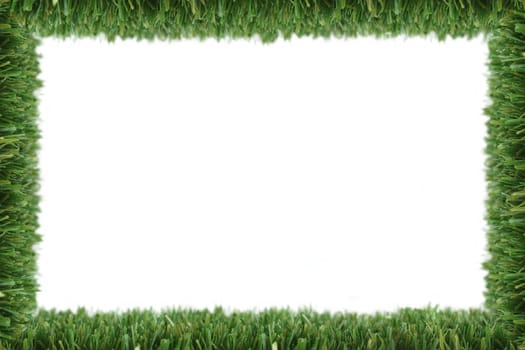 Grass frame with white background