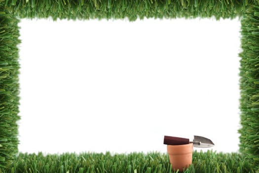 Garden grass frame and pot