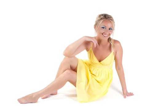 Shot of beautiful woman isolated on white