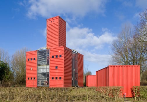 modern experimental houses in Almere, Netherlands. It's a street with 17 price winning designs of houses with the theme "temporary living""."
