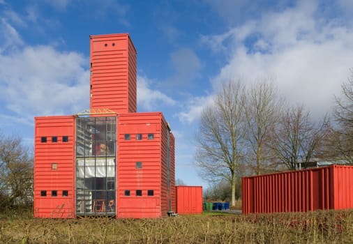 modern experimental houses in Almere, Netherlands. It's a street with 17 price winning designs of houses with the theme "temporary living""."