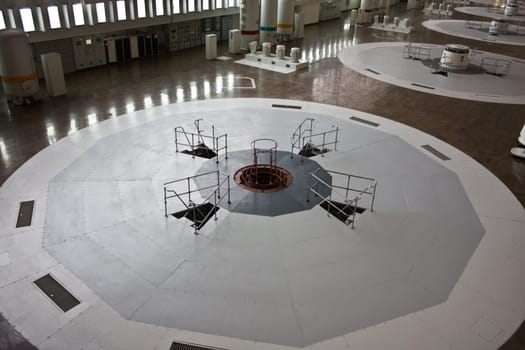 russian hydro power plant machine hall interior
