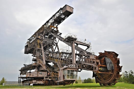 Coal excavator in a disused open-cast mine
