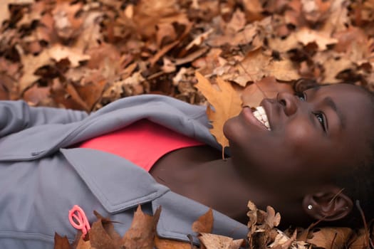Happy child in the forest is having fun