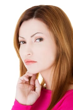 Portrait of a working thinking woman