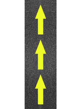 A bitumen road isolated against a white background