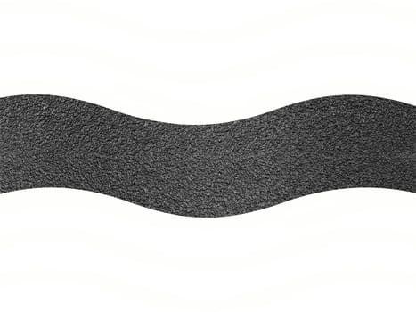A bitumen road isolated against a white background