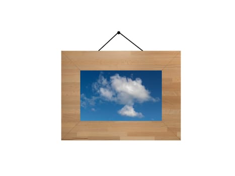 A close up shote of a vintage wooden photo frame