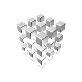An abstract illustration of cubes on a white background