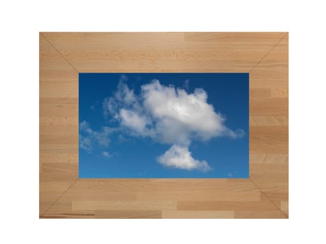 A close up shote of a vintage wooden photo frame