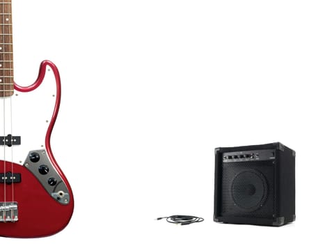 A guitar isolated against a white background