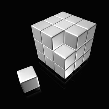 An abstract illustration of cubes on a white background