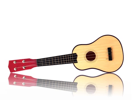 A guitar isolated against a white background